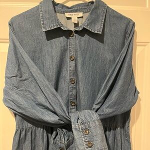 Nine West Denim Blue lightweight Button-Up Dress